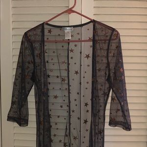 iHeartRaves Stargazer Mesh Kimono - Grey